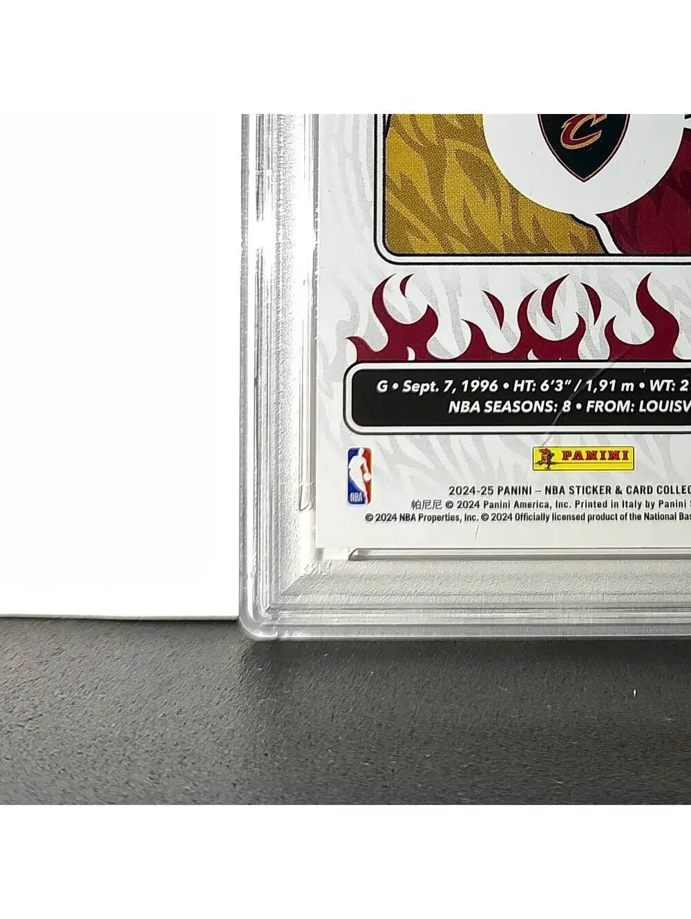 Donovan Mitchell 2024-25 Panini NBA #27 Sticker 9/100 Red Foil PSA 8 NM-MT